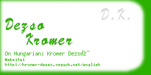 dezso kromer business card